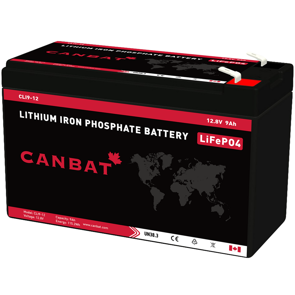 12V 9Ah Lithium Battery (LiFePO4) Lakehead Inkjet & Toner