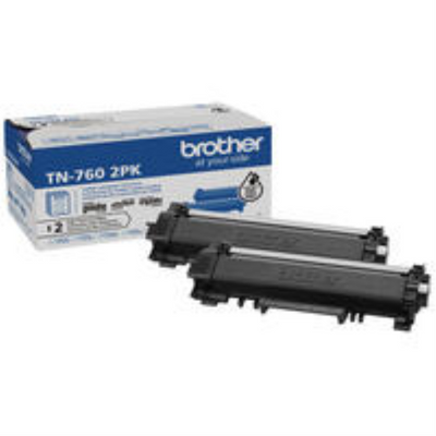 Brother Genuine TN760 2PK High-Yield Black Toner Cartridge Multipack Brother