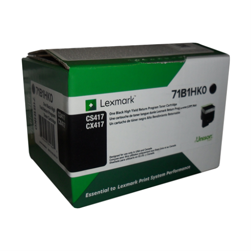Lexmark CS/CX417, 517 Black Return Programme 6K Toner Cartridge Part no.: 71B1HK0 Lexmark