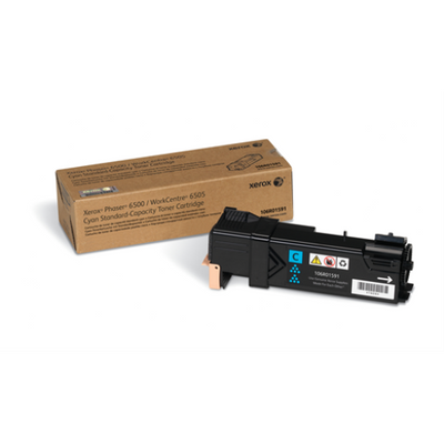 106R01591 Phaser 6500/WorkCentre 6505, Standard Capacity Cyan Toner Cartridge (1,000 Pages), North America, EEA Xerox
