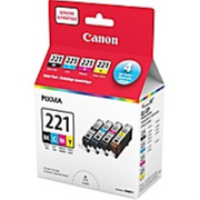 CLI221 Black, Cyan, Magenta & Yellow 4 Color Ink Pack SKU 2946B017 Canon