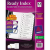 11140 READY INDEX TABLE OF CONTENTS DIVIDERS, 12 TAB, 1 SET, Avery