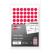 Hand Write Colour Coding Labels 1/2" Round, Removable, Red, 420 / pkg Avery