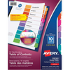 READY INDEX TABLE OF CONTENTS DIVIDERS, 10 TAB, 6 SETS Avery
