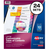 11169 READY INDEX TABLE OF CONTENTS DIVIDERS, 10 TAB, 25 SET Avery