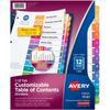 11141 READY INDEX TABLE OF CONTENTS DIVIDERS, 12 TAB, 1 SET, Avery
