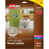 22808 KRAFT BROWN ROUND LABELS 2 1/2" DIAMETER, 25 SHTS/ENV. Avery