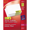 Avery Laser/Inkjet Neon Labels, 1" x 2?", Neon Yellow, Permanent, 25 sheets/env, 750 labels/env Avery