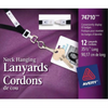 NAME BADGE LABELS, LANYARDS, BLACK, 35 1/2", 12/PACK Avery