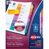 11133 READY INDEX TABLE OF CONTENTS DIVIDERS 8 TAB 1 SET Avery