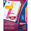 READY INDEX TABLE OF CONTENTS DIVIDERS, 5 TAB, 6 SETS, Avery