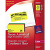 5973 HIGH VISIBILITY, 4" X 2" ASSORTED NEON COLOURS, PERMANE Avery