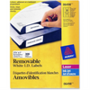 6498 I.D. LABELS, 2 5/8" X 1", REMOVABLE, 10 SHEETS/ENV., 30 Avery