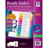 11135 READY INDEX TABLE OF CONTENTS DIVIDERS, 10 TAB, 1 SET, Avery