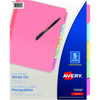 WRITEON DIVIDERS, 5 TAB, 3 SETS, MULTICOLOUR, PLAIN Avery