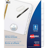 WRITEON DIVIDERS, 8 TAB, 1 SET, WHITE, BIG TAB Avery