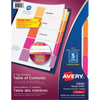 READY INDEX TABLE OF CONTENTS DIVIDERS, 5 TAB, 6 SETS, Avery