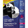 CD LABELS, PERMANENT, WHITE, 100 SHEETS/BOX, 200 LABELS Avery