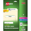 5866 FILING LABELS, TRUEBLOCK, 37/16" X 2/3", PERMANENT, GR Avery