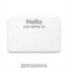 Avery Print or Write Name Badges 2-11/32" x 3?", "Hello my name is", White paper Grey text, 30/pkg Avery