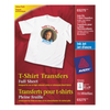 3275 DURABLE WHITE TSHIRT TRANSFERS, 8 1/2" X 11", 12 SHEET Avery