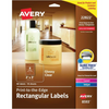 22822 GLOSSY CLEAR RECTANGULAR LABELS, 2" X 3", 10 SHTS/ENV. Avery