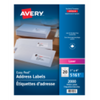 5161 WHITE, EASY PEEL, 4" X 1", PERMANENT,  100 SHEETS/BOX, Avery