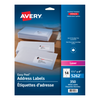 5262 WHITE, EASY PEEL, 4" X 1 1/3", PERMANENT,  25 SHEETS/EN Avery