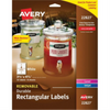 22827 WHITE DURABLE RECTANGULAR LABELS, 4 3/4" X 3 1/2", 8 S Avery