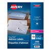 5162 WHITE, EASY PEEL, 4" X 1 1/3", PERMANENT,  100 SHEETS/B Avery