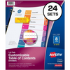 11168 READY INDEX TABLE OF CONTENTS DIVIDERS, 8 TAB, 25 SETS Avery