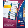 READY INDEX EASY EDIT TABLE OF CONTENTS DIVIDERS, 8 TA Avery