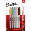 Sharpie Permanent Markers, Fine Point, Assorted Colours, 5 Count Sharpie