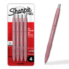 Sharpie S-Gel, Gel Pens, Medium Point (0.7mm), Bold Blush Barrel, Black Ink, 4 Count Sharpie