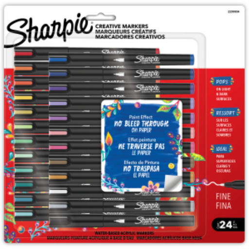 Faber-Castell acryl marker set - zwarte editie, 6 stuks, metallic kleuren | Markers Highlighters