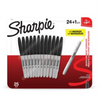 Sharpie Permanent Markers, Fine Point, Black with Metallic Silver Bonus, 25 Count Sharpie