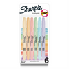 Sharpie Pocket Highlighters, Narrow Chisel Tip, Mild Pastel Colours, 6 Count Sharpie