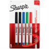 Sharpie Permanent Markers, Ultra Fine Point, Assorted Colours, 5 Count Sharpie