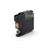 A photorealistic studio product photograph of the Balloon Brand Compatible Brother LC103 Black ink cartridge, angled to show its right side and transparent reservoir, on a pure white background with a soft natural shadow.