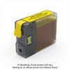 Photorealistic studio product photo of the Balloon Brand Compatible Brother LC3013XL Yellow Ink Cartridge on a white background.