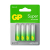 GP15AETA21-2GSBC4 AA Alkaline Battery GP Super (Pkg of 4) TCED