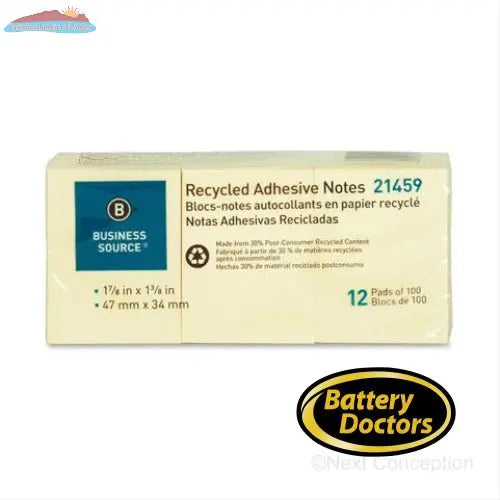 ADHESIVE NOTES, 1.87" X 1.37", YELLOW, REMOVABLE, 100 SHEETS Office