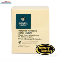BUSINESS SOURCE ADHESIVE NOTES 3" X 5", YELLOW, RECTANGLE, R Office