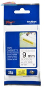 Black on White Tape w/ Extra Strength Adhesive 9mm 8m Brother