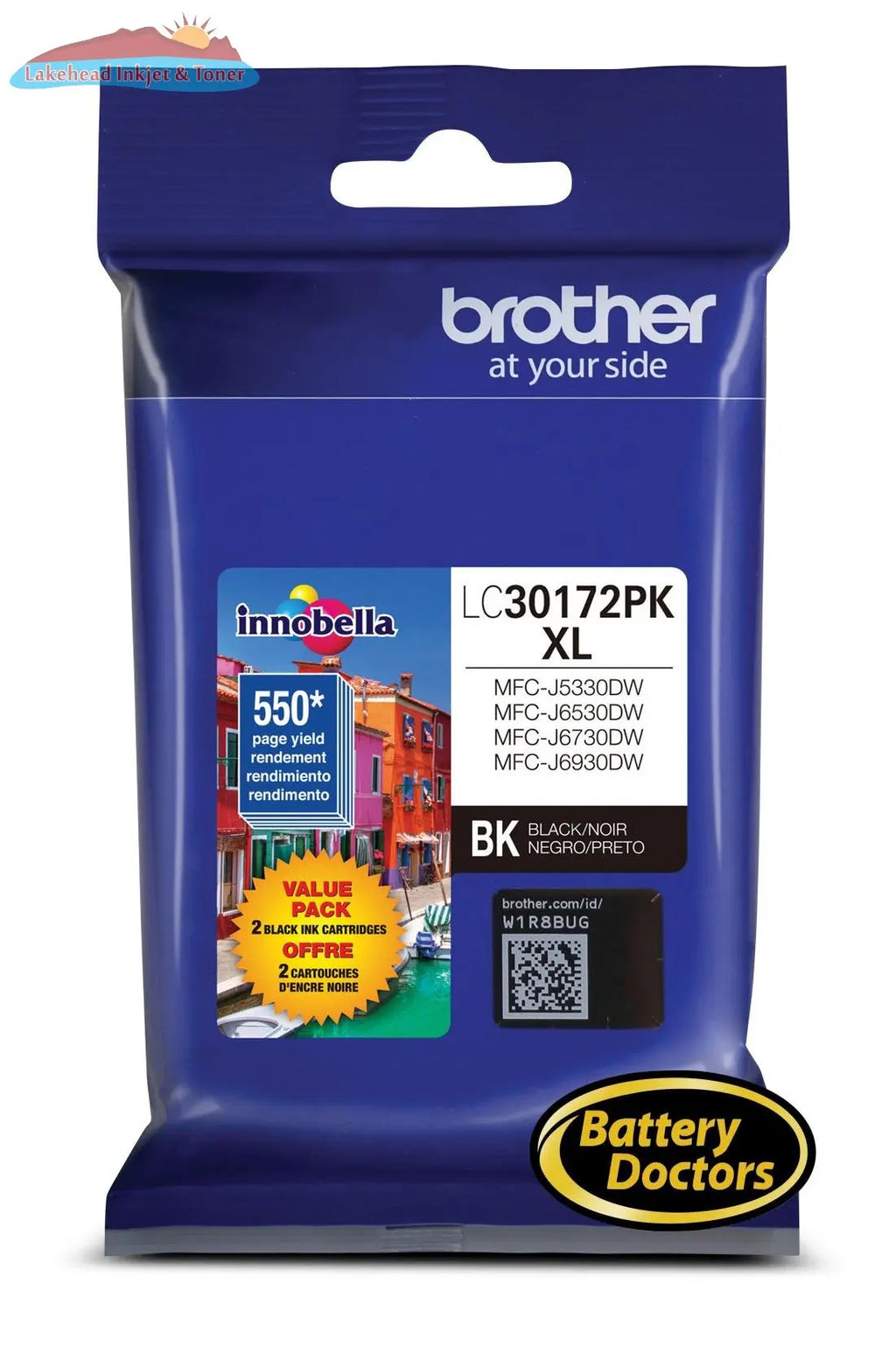 LC30172PKS BLACK HY 2PK INK FOR MFCJ6530DW, MFCJ6930DW Brother