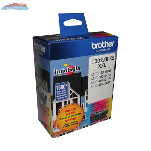 LC30193PKS C/M/Y 3PK INK FOR MFCJ6530DW MFCJ6930DW 1.5K/EA Brother