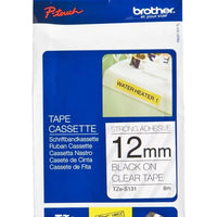 TZES131 BLACK ON CLEAR 12MM  LAMINATED STRONG ADHESIVE IND Brother