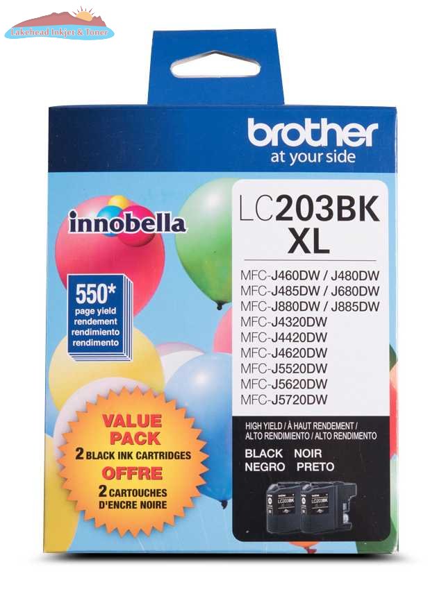 Brother LC2032PKS 2-Pack of Innobella  Black Ink Cartridges, High Yield (XL Series) Brother