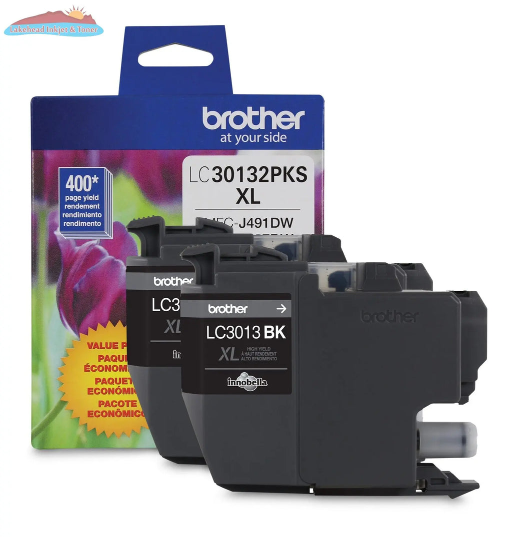 LC30132PKS BLACK HY 2PK INK FOR MFCJ491DW MFC690DW 0.4K/EA Brother