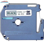 M931 Brohter TAPES 12MM - BLACK ON SILVER Brother
